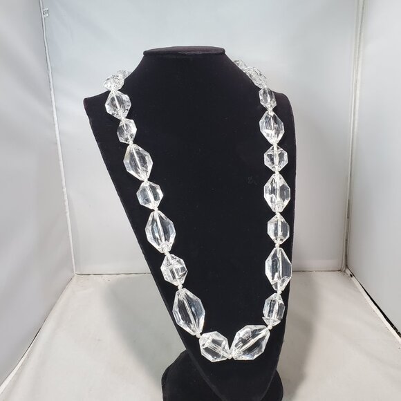 Banana Republic clear, multi-faceted beads necklace - Picture 2 of 7